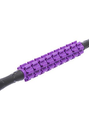 Масажер-палиця роликовий антицелюлітний 9 масажерів massager bar fi-1739 фіолетовий