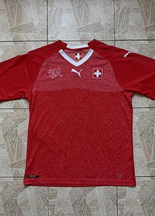 Футбольная футболка rare 2020 puma switzerland national team soccer jersey red football shirt mens l