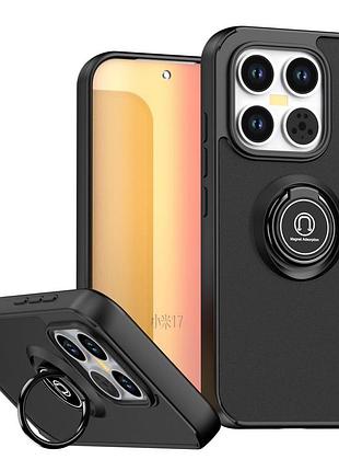 Чехол fiji colorframe для xiaomi 17t матовый бампер с кольцом подставкой black