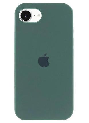 Чохол fiji silicone case для apple iphone 16e бампер накладка soft touch з мікрофіброю pine green