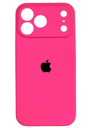Чехол fiji silicone case full camera для apple iphone 17 pro бампер накладка с защитой камеры hot pink