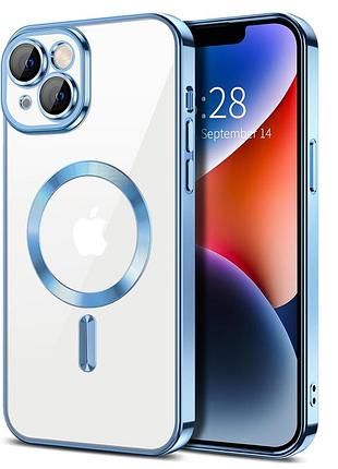 Чохол fiji chrome для apple iphone 15 plus з magsafe та захистом камер light blue