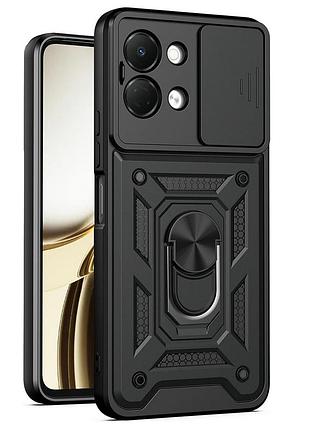 Чехол fiji camera defence для tecno spark go 3 (kn3) бампер с защитой камеры и подставкой black
