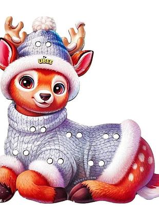 Деревянная игрушка-шнуровка "олененок" (псд278) psd278, 24 детали 20 задач