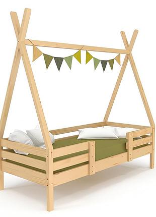 Детская кровать-домик вигвам-2 с бортиками 80x190 см деревянная sportbaby