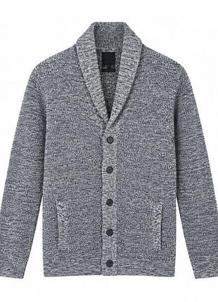 Кардиган вязаный для мужчины h&m 0720106-9 xl серый