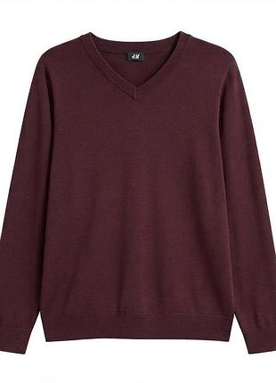 Джемпер тонкої в'язки для чоловіка h&m 0515238-6 m бордовий