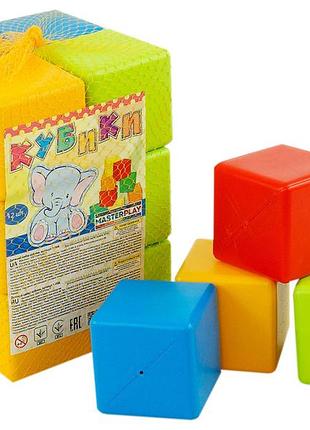 Кубики colorplast розвивальні 85мм 12 шт (1-068)