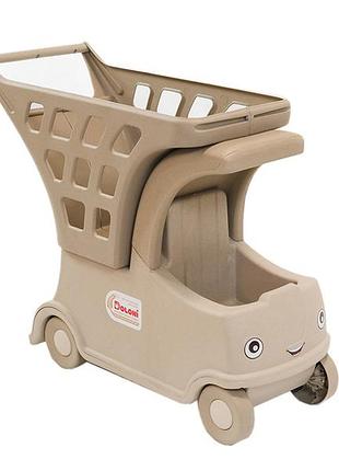 Тележка doloni toys для кукол и пупсов с корзиной eco бежевая (01540/02eco)