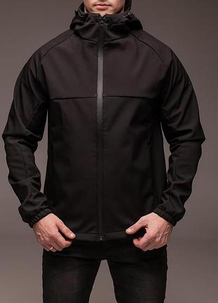 Куртка soft shell на флісі чорна xxl 5