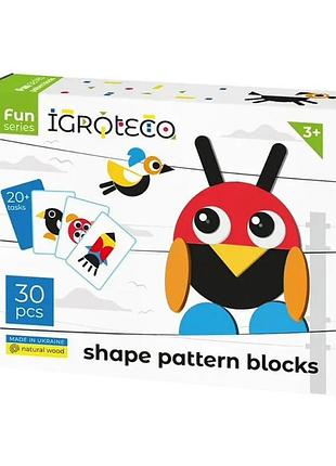 Деревянная игра "фигурная мозаика" igroteco 900071, 30 элементов