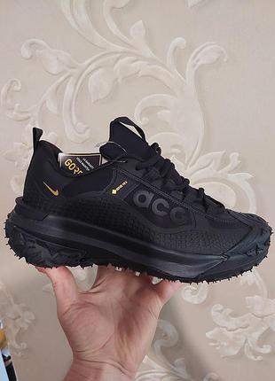 Зимние термо кроссовки nike acg mounth low gore-tex black white mountain fly