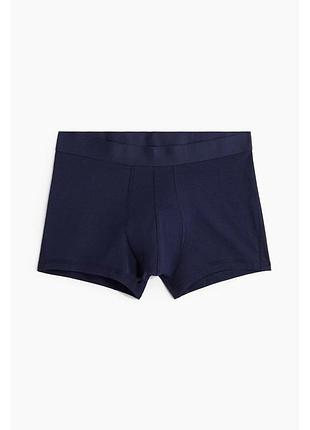 Трусы-боксеры однотонные для мужчины h&m bdo104618 l темно-синий
