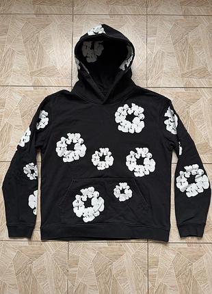 Худи denim tears cotton wreath hoodie black made in usa pullover sweatshirt size xl