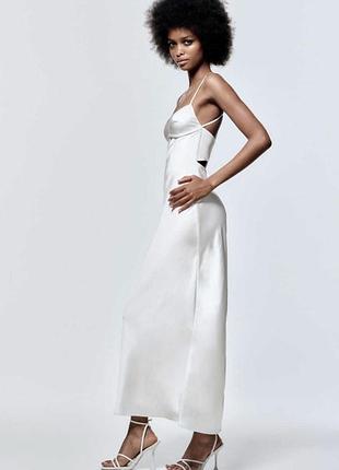 Біла сукня міді zara 5
