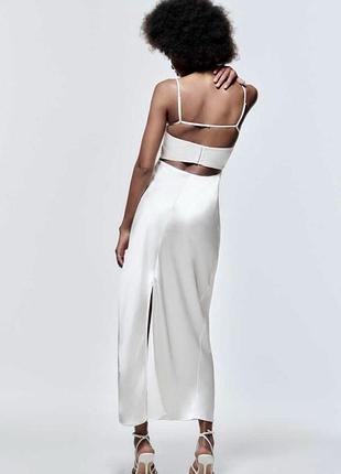 Біла сукня міді zara 3