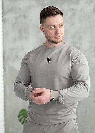 Світшот pobedov 001 - герб чорна вишивка сталевий xl
