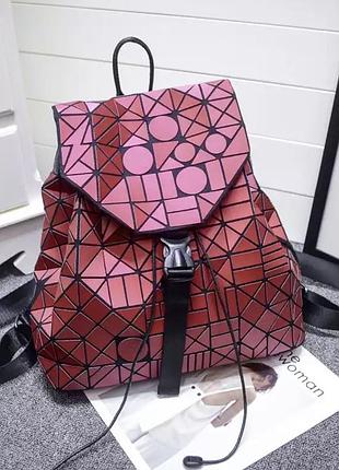 Рюкзак червоний з геометричним малюнком бао бао асенефа