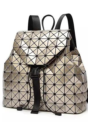 Рюкзак бао бао галограмный bao bao issey miyake, шкільний та міський стиль золотий