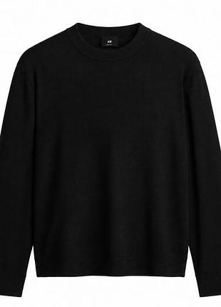 Джемпер тонкої в'язки для чоловіка h&m regular fit 0421518-7 m чорний