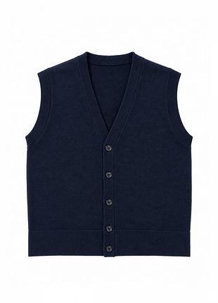 Жилет вовняний для чоловіка h&m regular fit bdo104630 l темно-синій