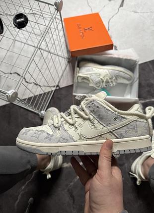 Nike sb dunk low x louis vuitton white blue 36 40