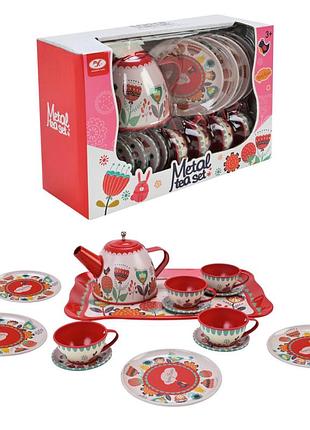 Детский набор посуды tea set 620-c5 металл, 14 предметов