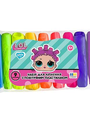 Набор для лепки с воздушным пластилином l.o.l. surprise! lol70193, 9 цветов неон