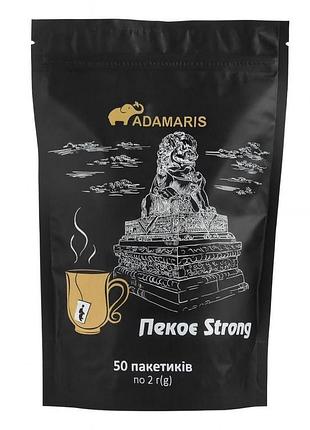 Чай adamaris "пекое strong" чорный 50 пакетиков
