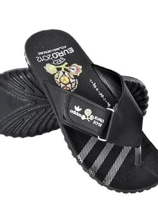 Мужские шлёпанцы тапочки adidas сланцы вьетнамки адидас чёрные (размеры: 44)