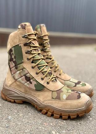 Тактические берцы летние для военных nubuck вставка cordura койот/ мультикам