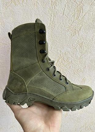 Тактические берцы для военных летних nubuck перфорация олива
