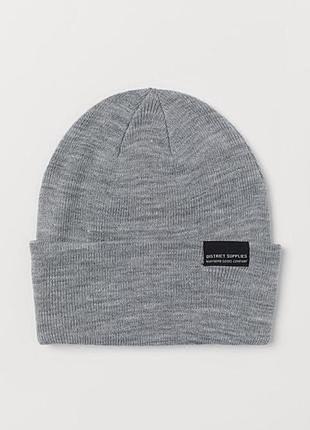 Шапка чоловіча h&m біні сіра 2
