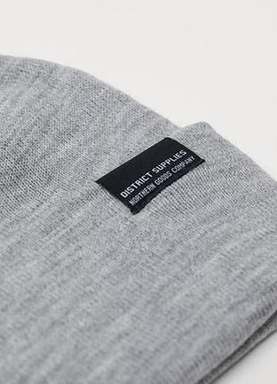 Шапка чоловіча h&m біні сіра 3