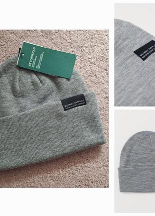 Шапка чоловіча h&m біні сіра 5
