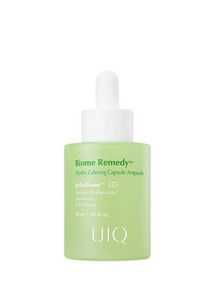 Заспокійлива капсульна ампула для чутливої шкіри uiq biome remedy hydro calming capsule ampoule, 30 мл