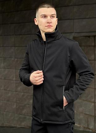 Тактична куртка демісезонна чоловіча для військових soft shell колір чорний