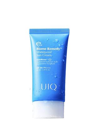 Водостійкий сонцезахисний крем uiq biome remedy waterproof sun cream, 50 мл