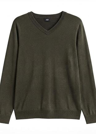 Джемпер тонкої в'язки для чоловіка h&m 0515238-6 m хакі