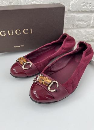 Балетки жіночі gucci бордові