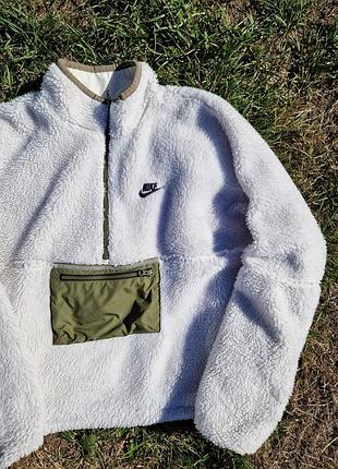 Мужской утепленной кофте-анораке nike sportswear club fleece+ 1/2-zip winterized anorak флисовая кофта шерпа