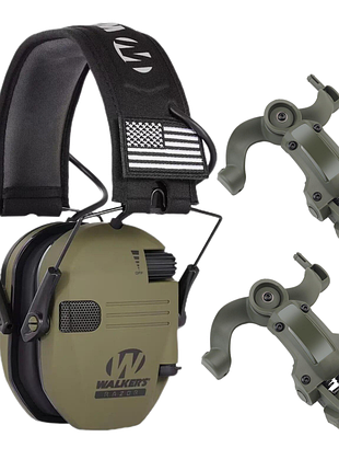 Тактические наушники для военные walkers razor slim + крепления чабурашки свинца