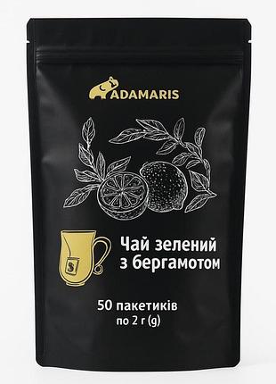 Чай adamaris "зеленый с бергамотом" 50 пакетиков