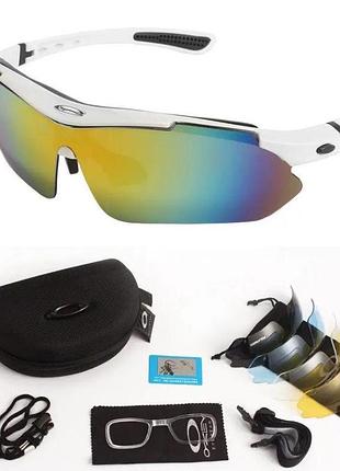 Тактические очки защитные для военных oakley без бренда 5 пар сменных линз оправа белая