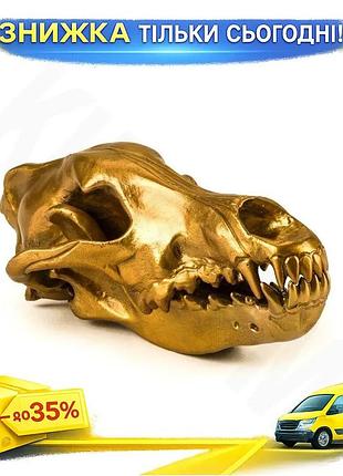 Ku фигура волчий череп universal fit seletti золотистая статуэтка для интерьера декор для дома uni2l_k