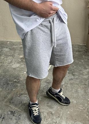 Мужские шорты оверсайз серые на лето бриджи свободного кроя m (b)