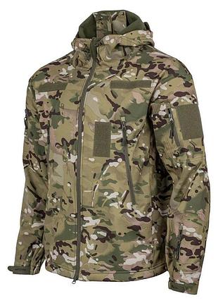 Тактична куртка демісезонна для військових soft shell підкладка мікрофліс, панелі velcro мультикам