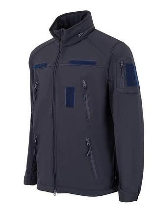 Тактическая куртка демисезонная для военных softshell, флис от -10 до +15 °с темно синий