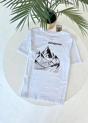 Мужская футболка patagonia белая тенниска патагония с принтом (b)