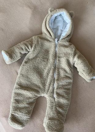 Зимовий комбінезон дитячий teddy бежевий 80 розмір